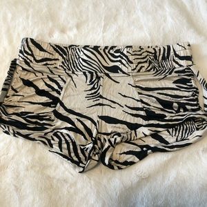 Marciano Black and Cream Zebra Print Shorts